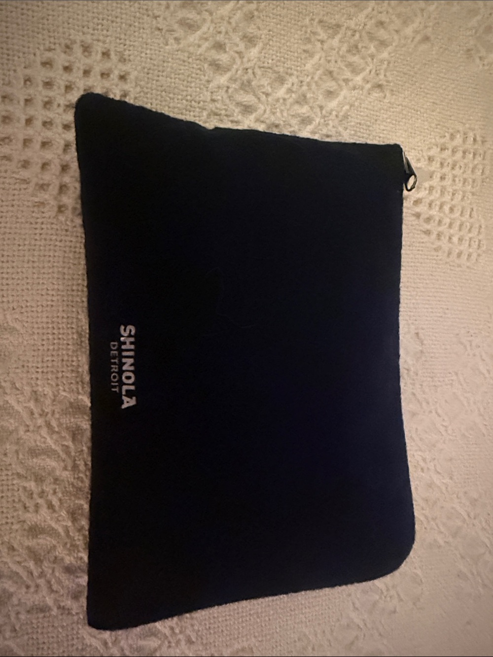 American Airlines Business Class Shinola Navy Zip Tech Pouch with Logo